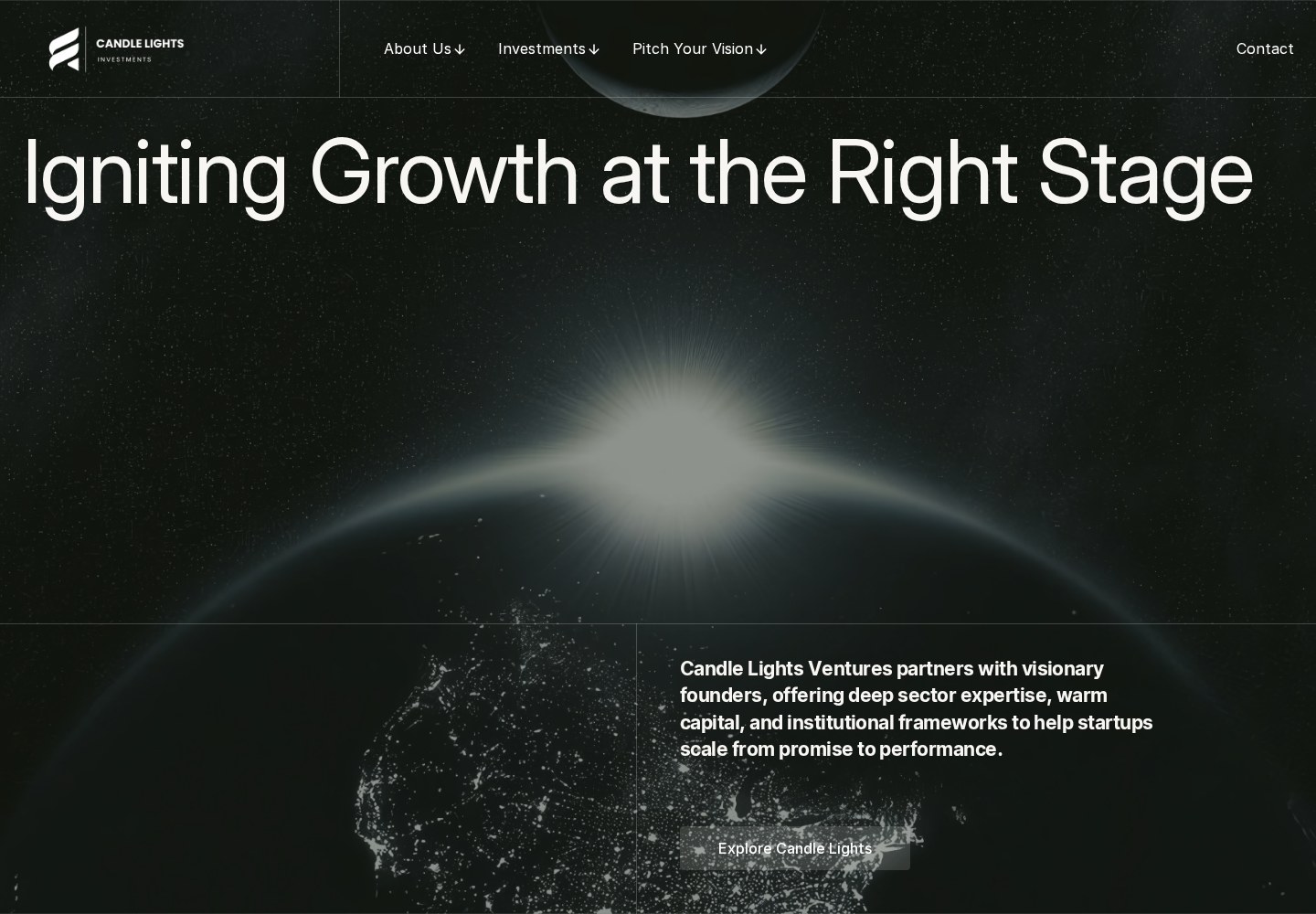 Candle Lights Ventures Investments website homepage